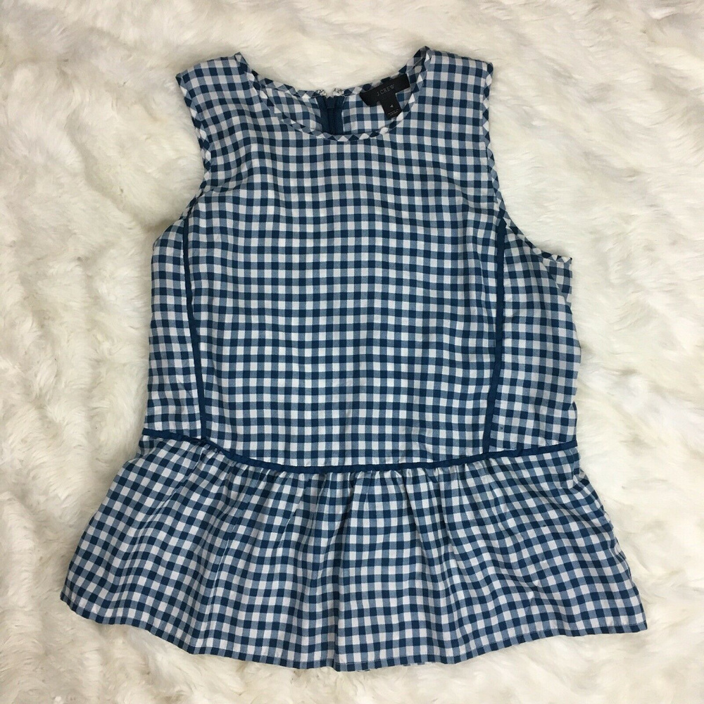 J Crew Hem Silk Top in Gingham - Picture 3 of 4